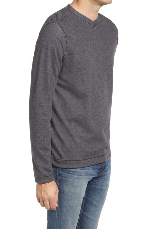 Shop Johnston & Murphy Reversible Long Sleeve Top In Charcoal/blue