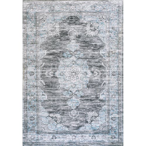 Shop Jonathan Y Bausch Bohemian Distressed Chenille Machine-washable Area Rug In Dark Gray/blue