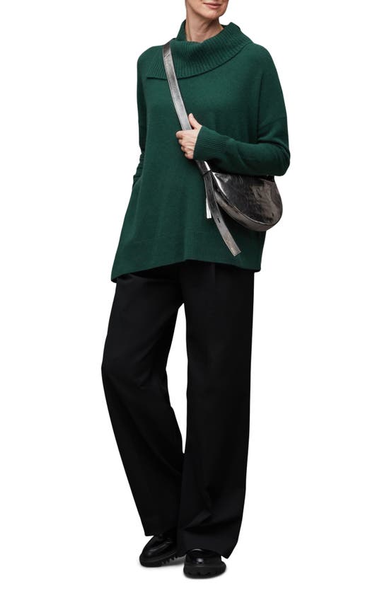 Allsaints Whitby Cashmere Blend Funnel Neck Sweater In Bottle Green