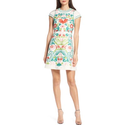 Foxiedox Sunset Key Embroidered Dress, Pink