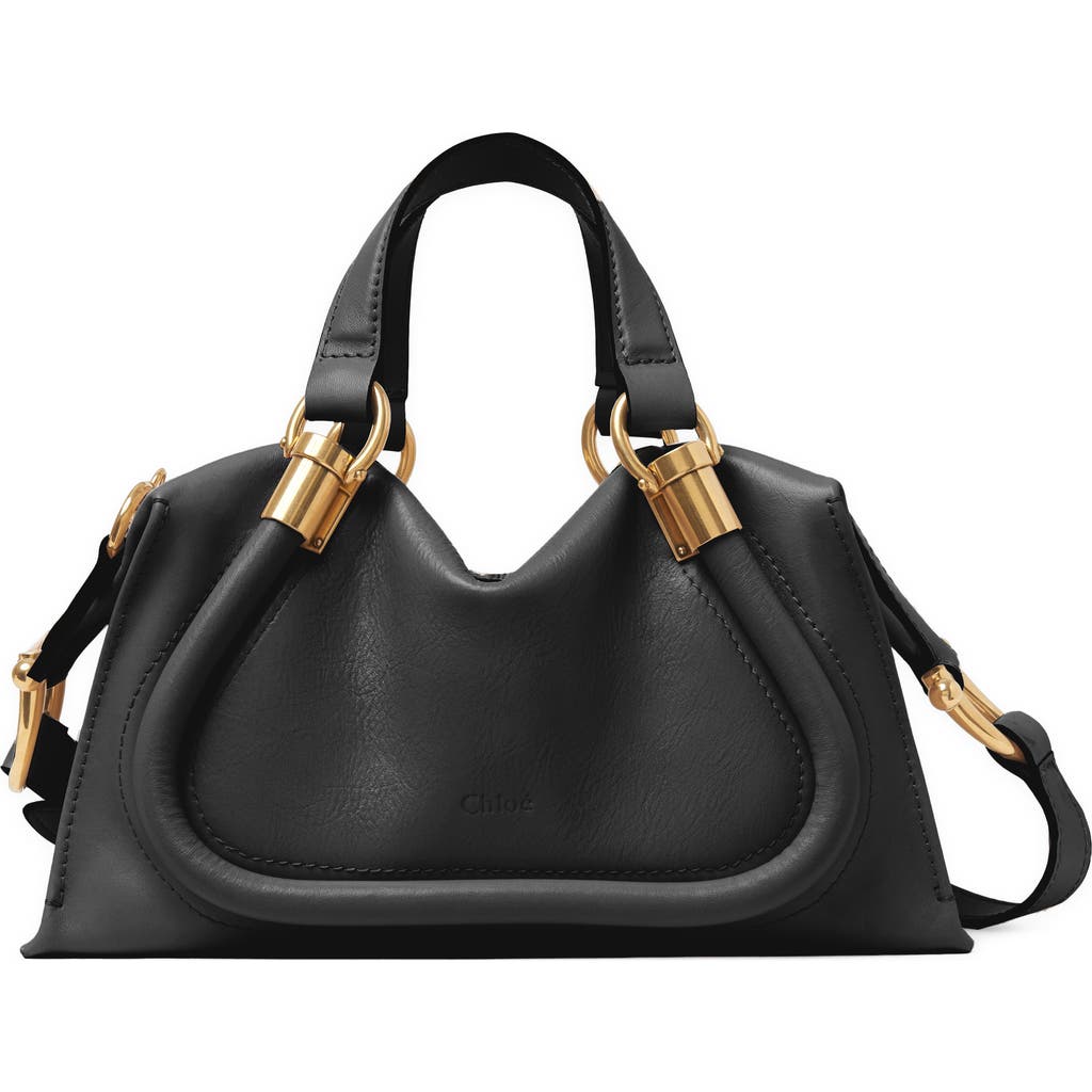 Chloé Paraty 24 Leather Shoulder Bag In Black