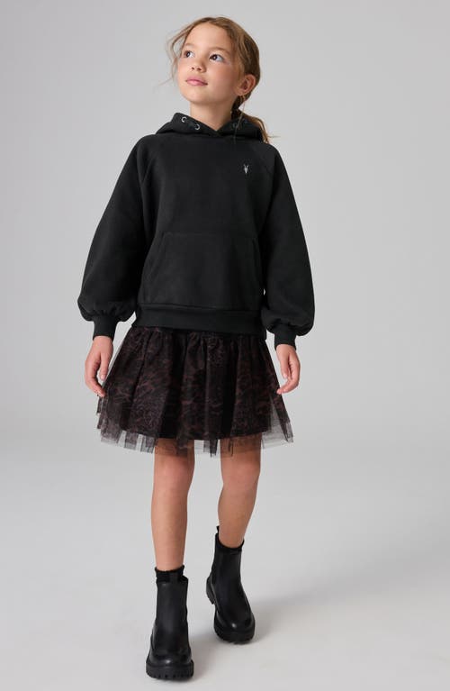 Shop Allsaints Sm By  Kids' Embellished Graphic Hoodie In Black