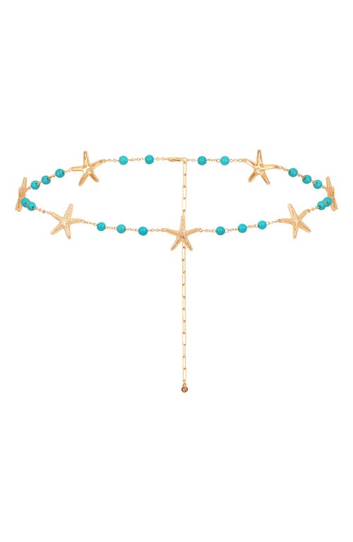Ettika Starfish And Turquoise Linked Body Chain In Turquoise