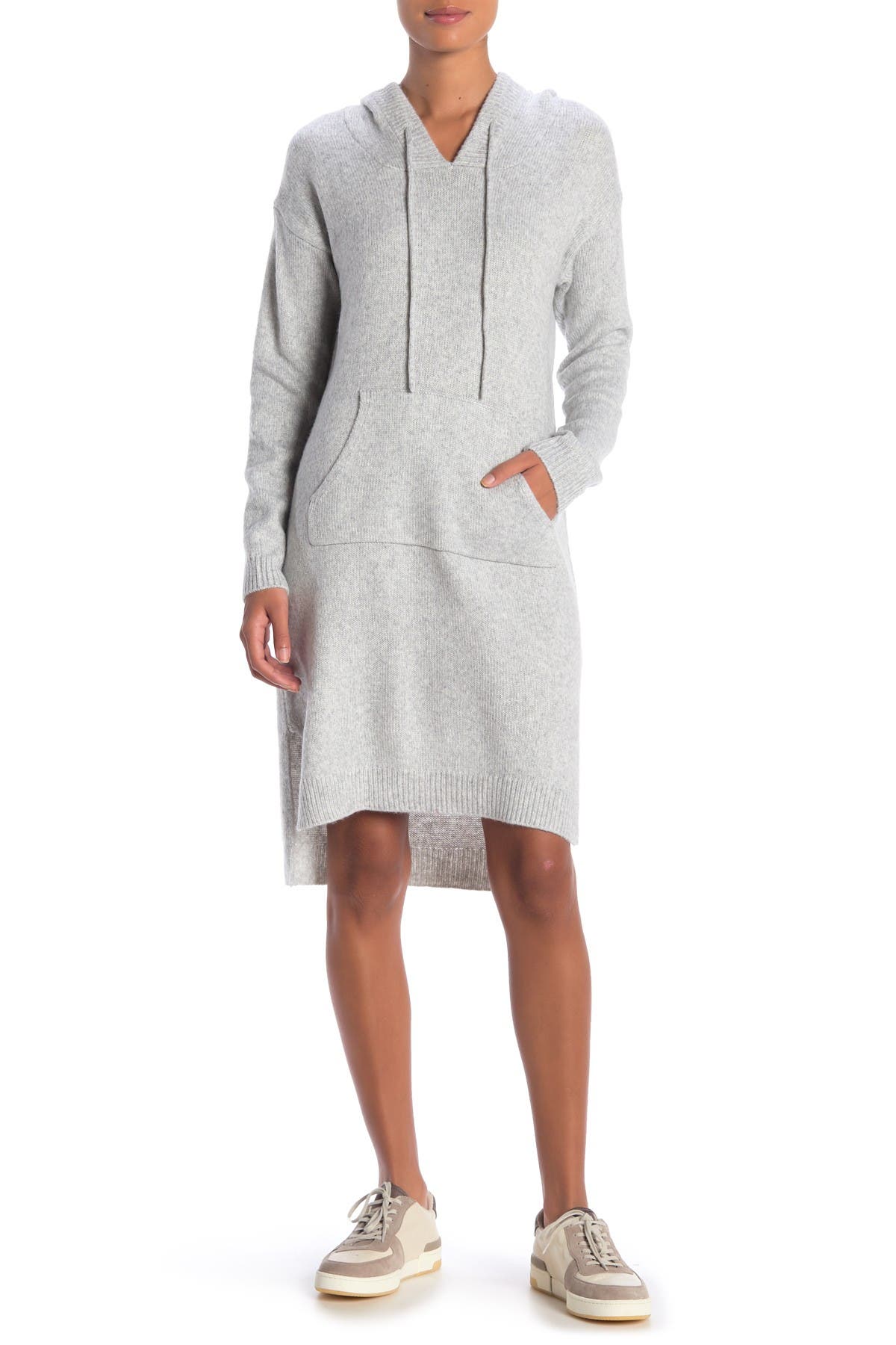 high low hooded sweater