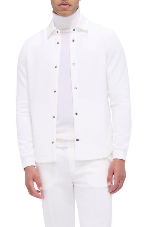 Shop Bugatchi Knit Shirt Jacket In Chalk