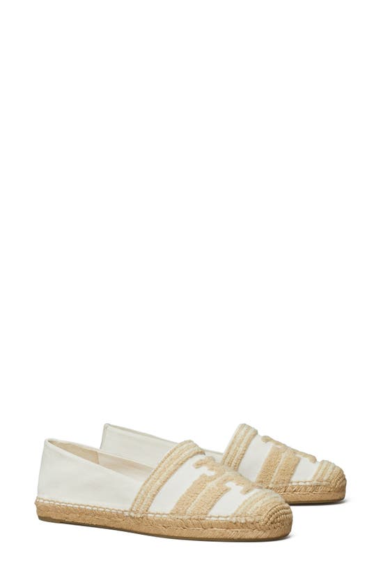 Shop Tory Burch Double T Espadrille Flat In Natural / Candeggiato