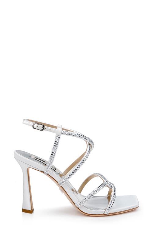 Shop Badgley Mischka Collection Brooke Ankle Strap Sandal In White Satin