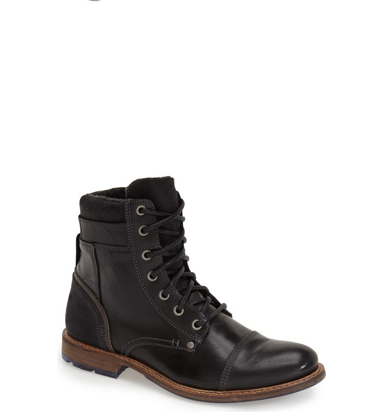 ALDO 'Croawia' Cap Toe Boot, Main, color, BLACK