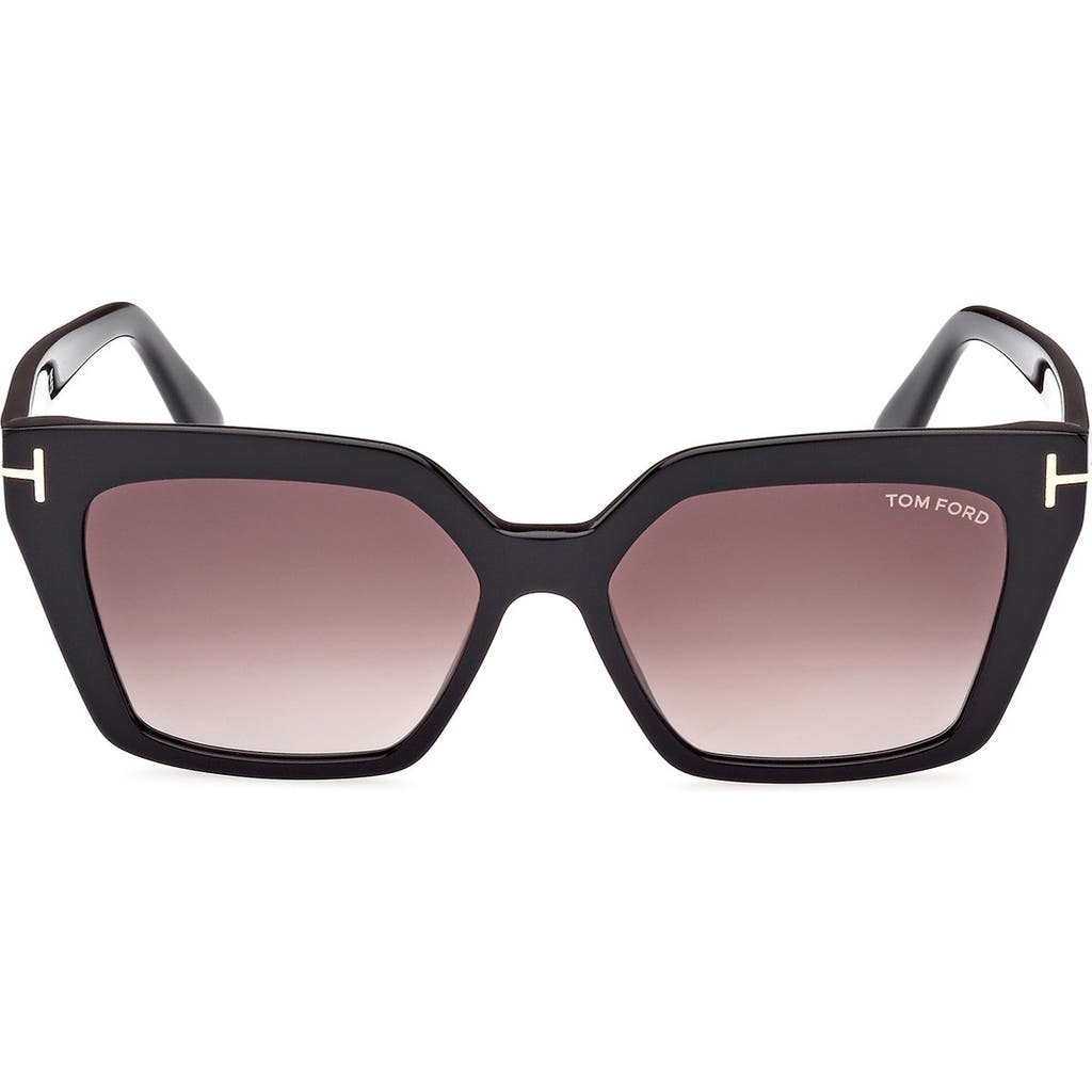 Tom Ford Winona 53mm Gradient Cat Eye Sunglasses In Black