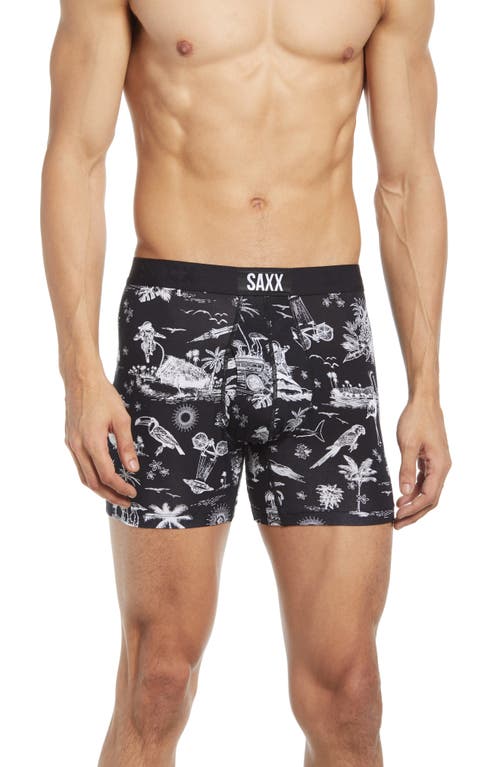 SAXX Ultra Super Soft Relaxed Fit Boxer Briefs Black Astro Surf And Turf at Nordstrom,
