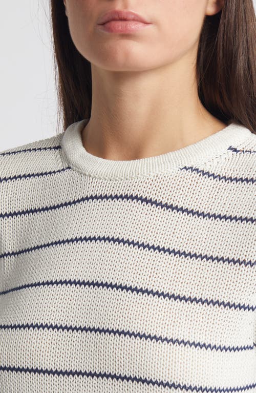 Shop Madewell Stripe Puff Trim Sweater Vest In Bright Ivory