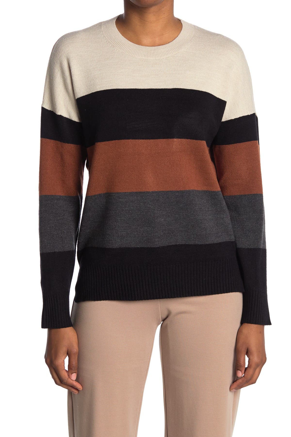 French Connection Striped Crew Neck Sweater Nordstrom Rack