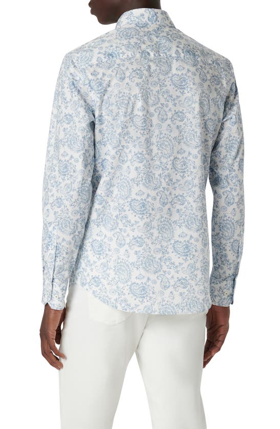 Shop Bugatchi Julian Paisley Print Button-up Shirt In Air Blue