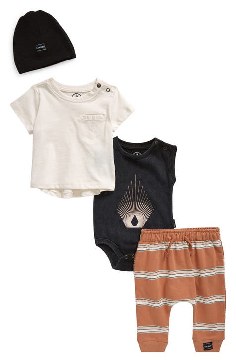 Bodysuit, T-Shirt, Joggers & Beanie Set (Baby)