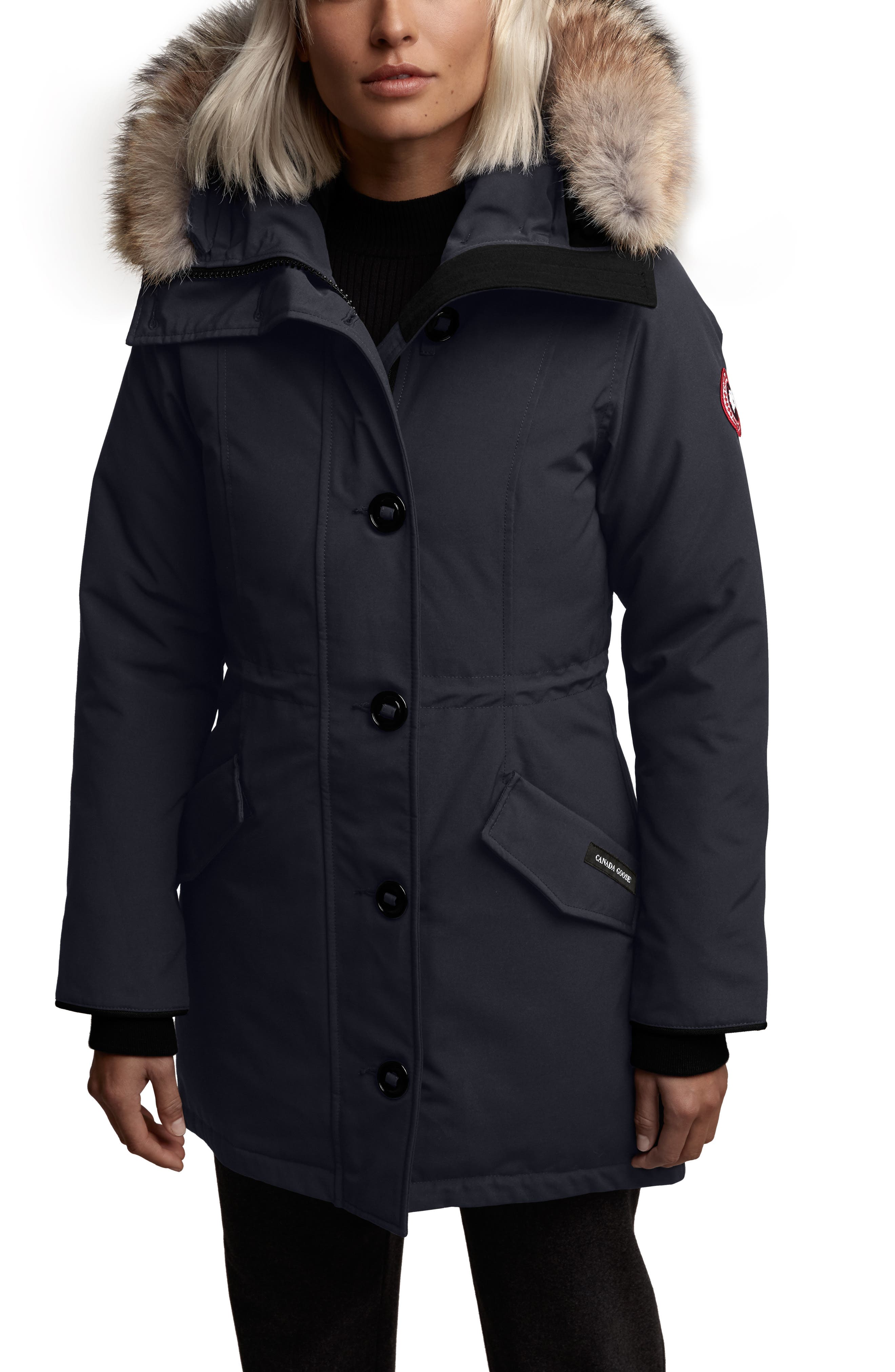 Canada Goose Rossclair Fusion Fit Genuine Coyote Fur Trim Down Parka ...