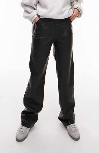 Topshop, Pants & Jumpsuits, Topshop Petite Faux Leather Straight Leg  Pants