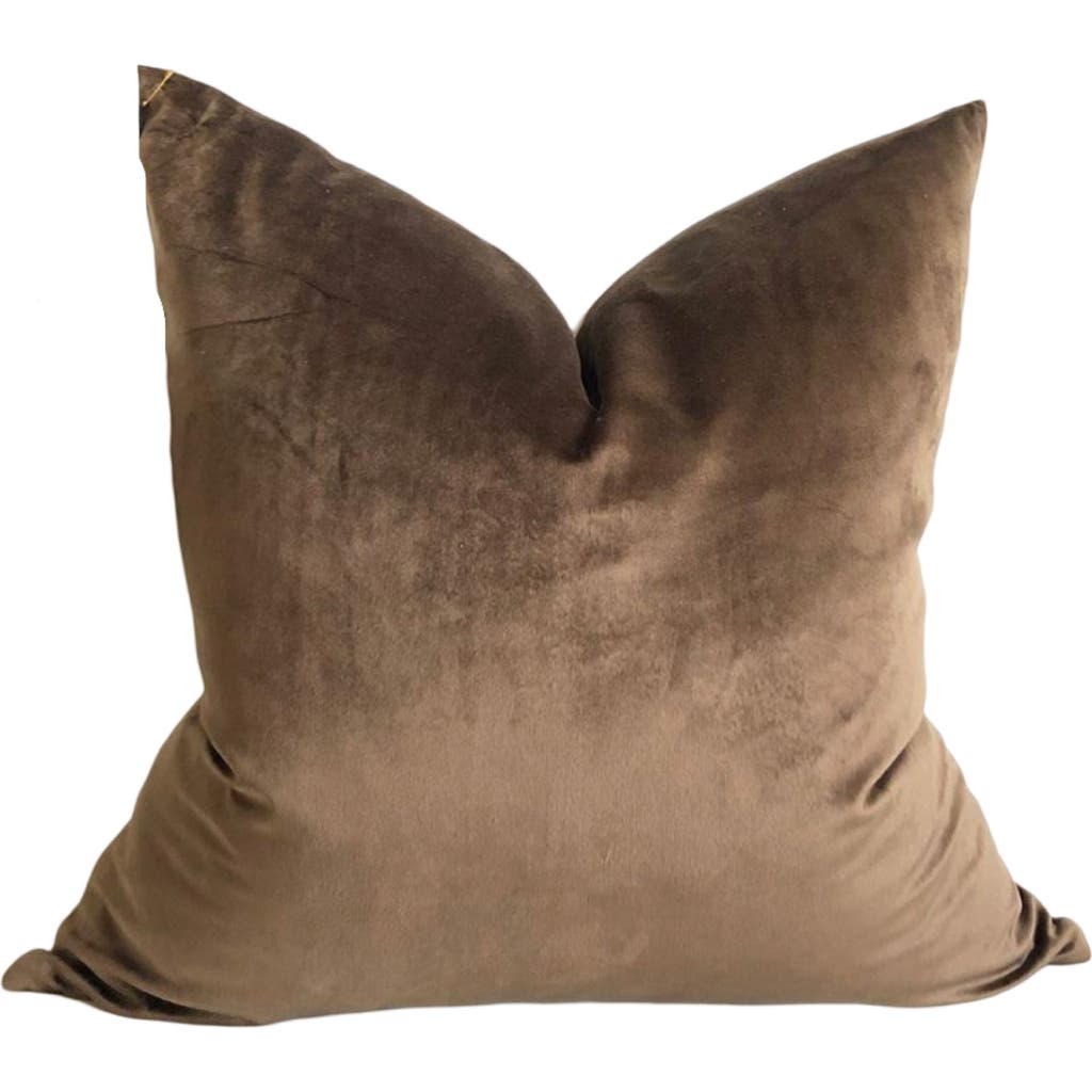 Modish Decor Pillows Mocha Velvet Pillow Cover In Mocha