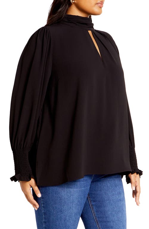 Shop City Chic Iris Keyhole Top In Black