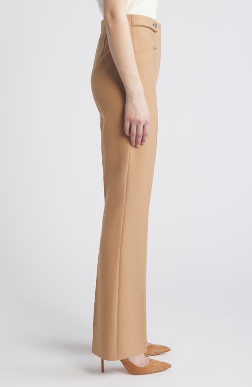 Shop Hugo Boss Boss Tupera Hollywood Waist Flare Pants In Iconic Camel