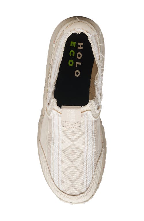 Shop Holo Footwear Athena Canvas Slip-on Shoe In Whisper White Print