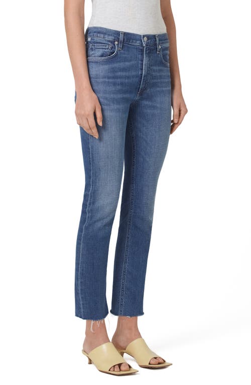 Citizens of Humanity Isola Frayed Mid Rise Crop Slim Straight Leg Jeans Lawless at Nordstrom,