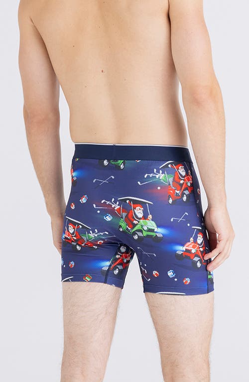 Shop Saxx Volt Breathable Sim Fit Mesh Boxer Briefs In Open Sleigh-navy