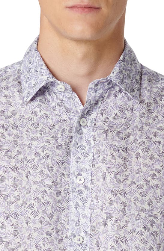 Shop Bugatchi Julian Linen Shaped Fit Button-up Shirt In Lilac