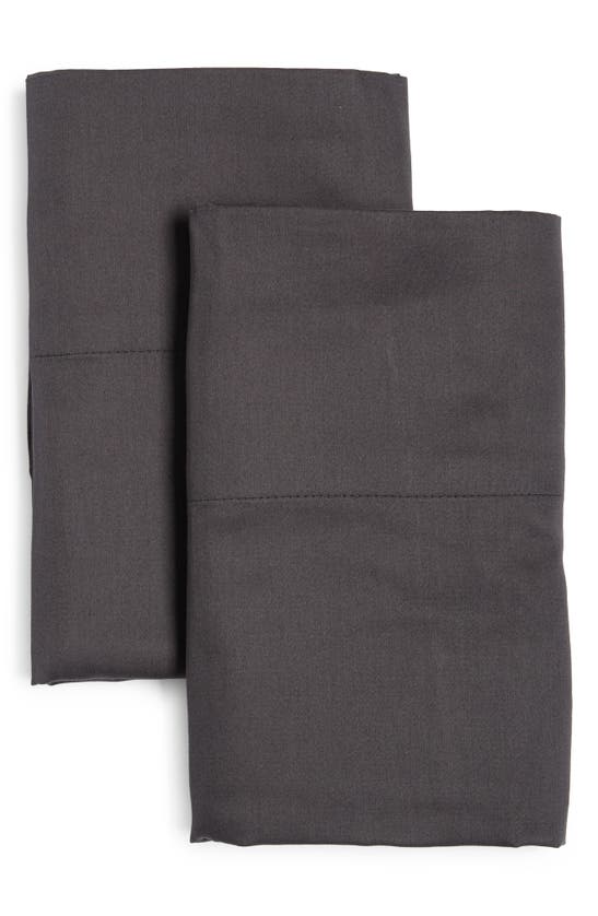 Ted Baker Plain Dye Collection Set Of 2 Standard Pillowcases In Black