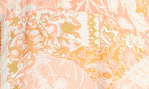 City Chic Marci Pleated Bodice Floral Print Tie Back Dress In Sunkissed