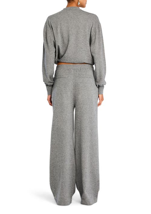 Shop Ser.o.ya Alya Knit Pleated Trousers In Heathered Grey