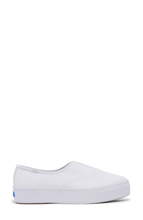 Keds ® Point Platform Slip-on Sneaker In White Canvas