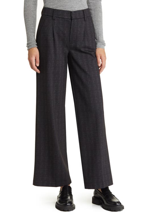 Wit & Wisdom 'Ab'Solution Skyrise Plaid Wide Leg Ponte Pants in Charcoal Multi