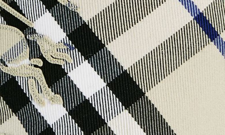 Burberry Checkered Cotton Blend Bucket Hat With Embroidered Detail In Lichen
