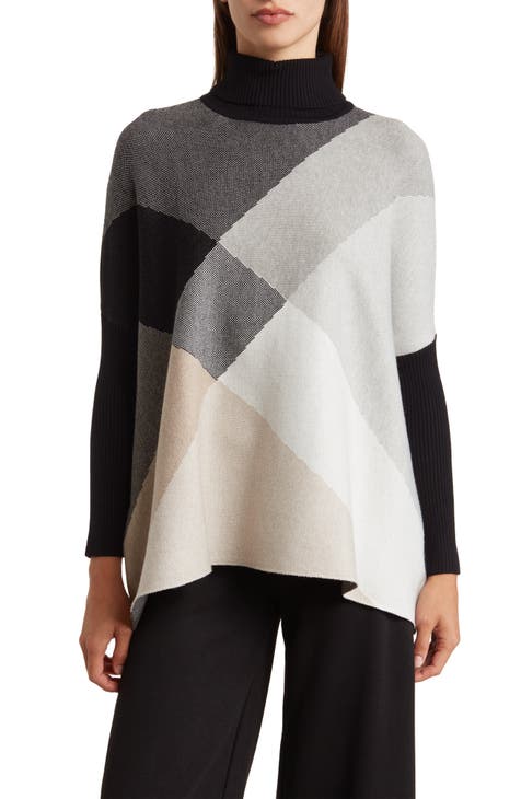 Joseph A Oversize Colorblock Turtleneck Sweater | Nordstromrack