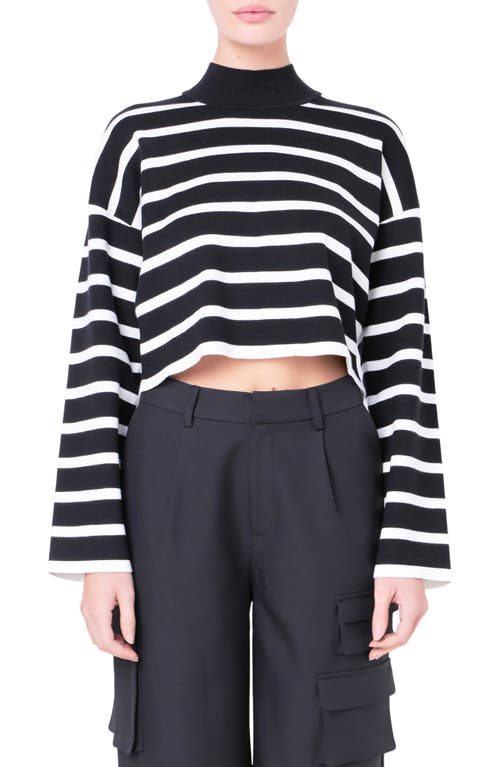 GREY LAB GREY LAB STRIPE TURTLENECK CROP SWEATER