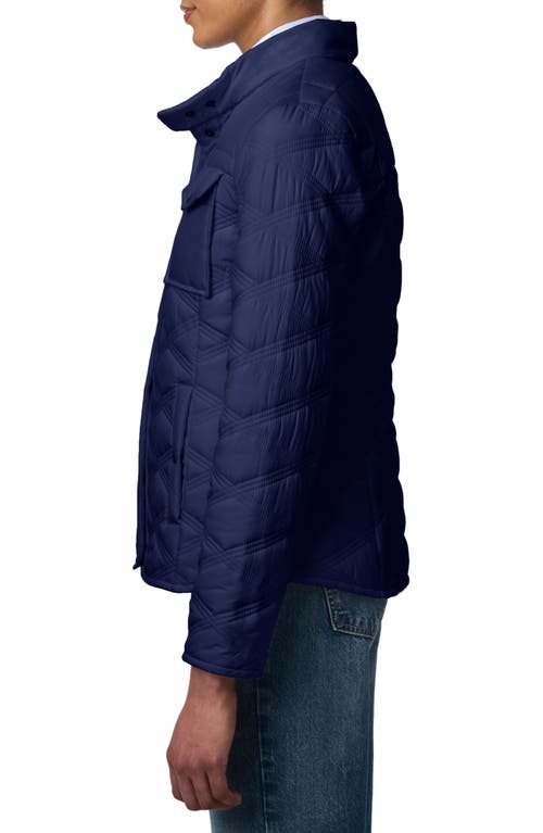 Shop Bernardo Triple Stitch Diamond Quilted Recycled Polyester Jacket In Navy