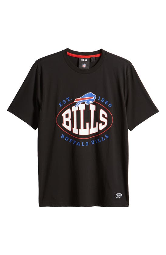 Hugo Boss Boss X Nfl Stretch Cotton Graphic T-shirt In Buffalo Bills Black