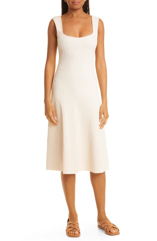 Vince Ribbed Sweetheart Neck Tank Dress in Light Ivory