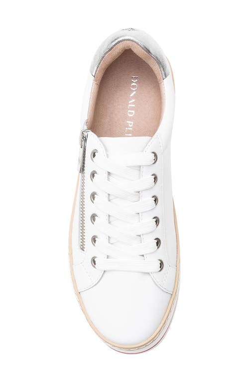 Shop Donald Pliner Side Zip Platform Sneaker In White