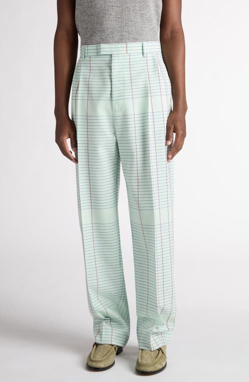 Bottega Veneta Notebook Wool Twill Trousers In 3883 Dewdrop/pink/blue