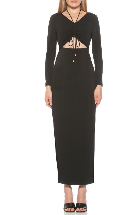 Alexia Admor Farish Long Sleeve Maxi Dress In Black
