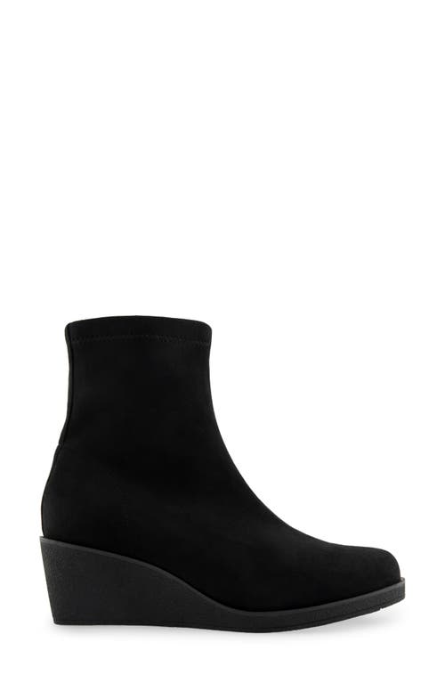 Aerosoles Binnie Wedge Bootie In Black Faux Suede