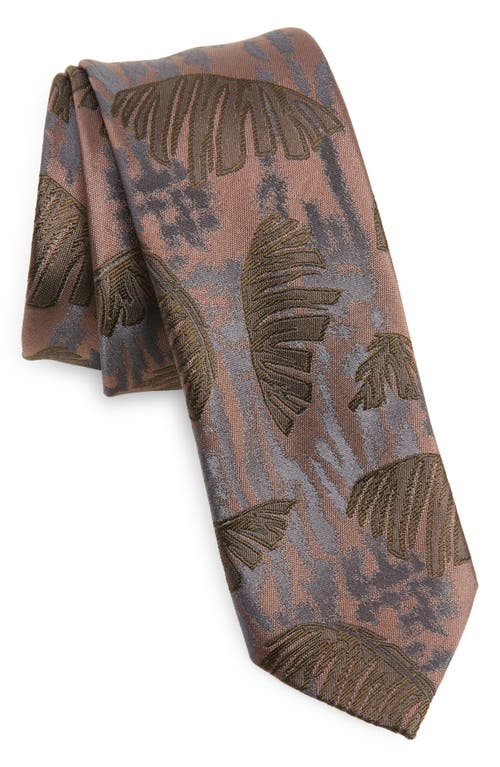 Dries Van Noten Palm Frond Silk Jacquard Tie in Smoke at Nordstrom