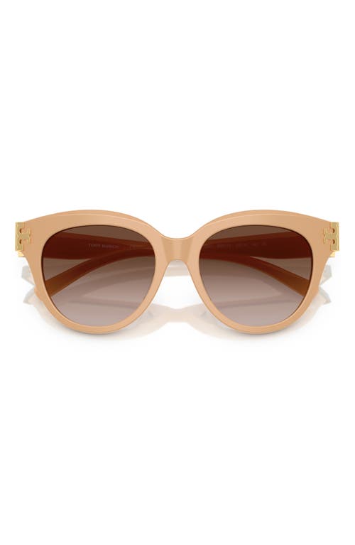 Tory Burch Eleanor Evolved Round Sunglasses, 53mm In 20201353 Light Brown