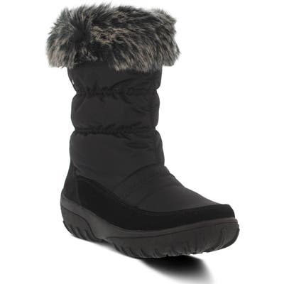 Spring Step Rolim Faux Fur Trim Waterproof Boot - Black