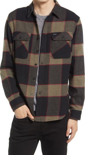 Brixton Bowery Slim Fit Plaid Flannel Button-Up Shirt | Nordstrom