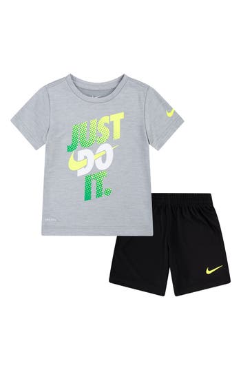 Nike Babies'  Kids' Graphic T-shirt & Dropset Shorts Set In Gray