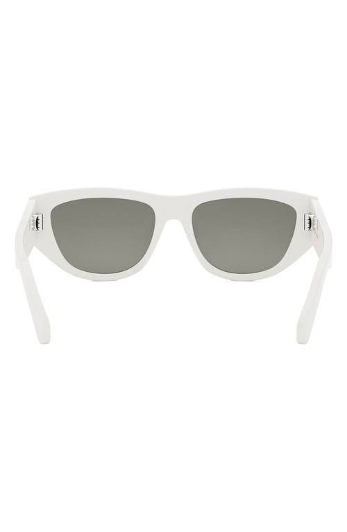 Shop Celine Monochroms 55mm Cat Eye Sunglasses In Ivory/smoke