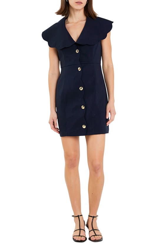 ENGLISH FACTORY ENGLISH FACTORY SCALLOPED MINIDRESS