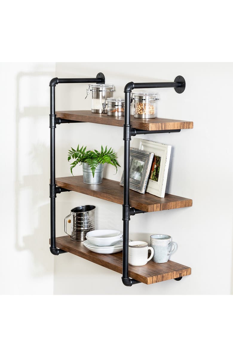 HONEYCANDO 3Tier Black Industrial Wall Shelf Nordstromrack